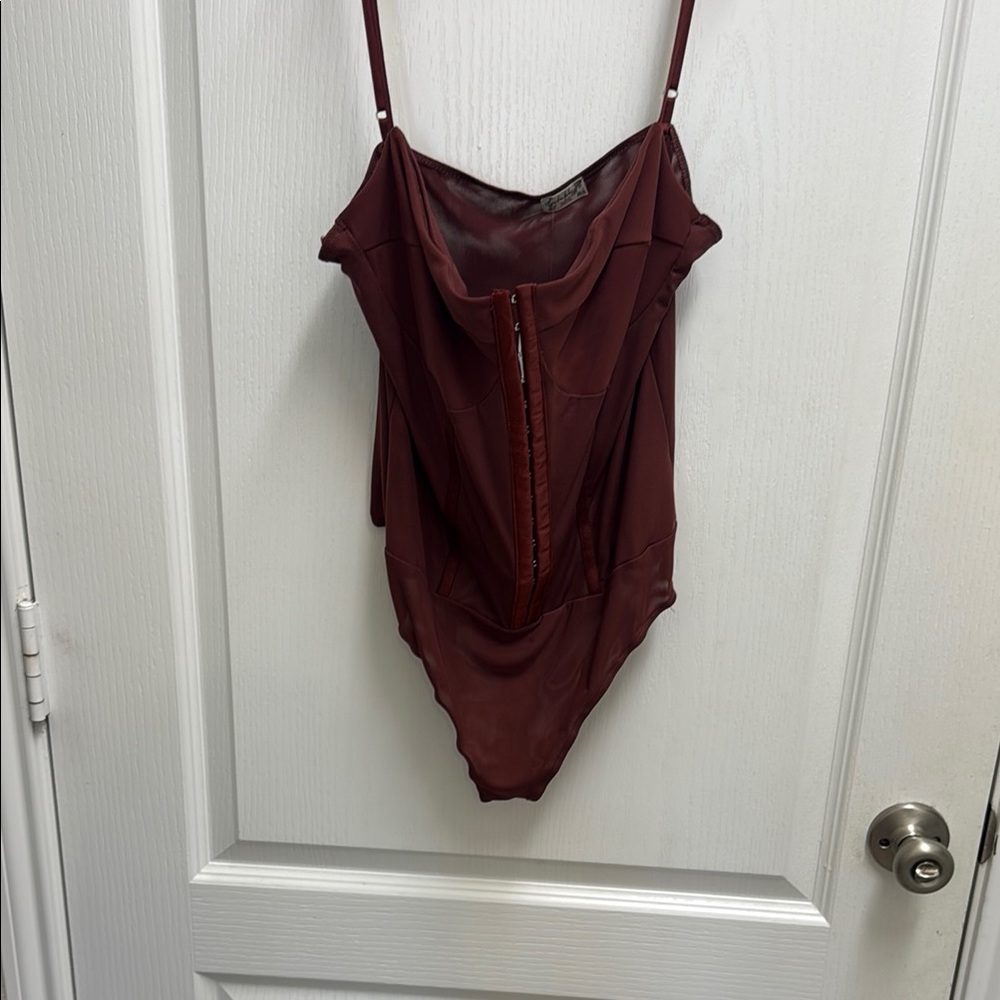 Free People Burgundy Bodysuit - Picture 2 of 6